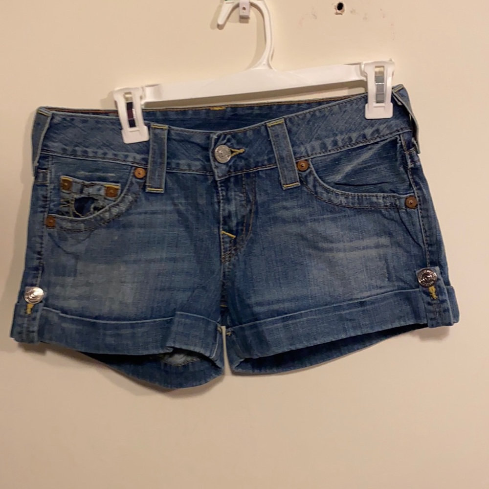 True Religion denim cuffed shorts